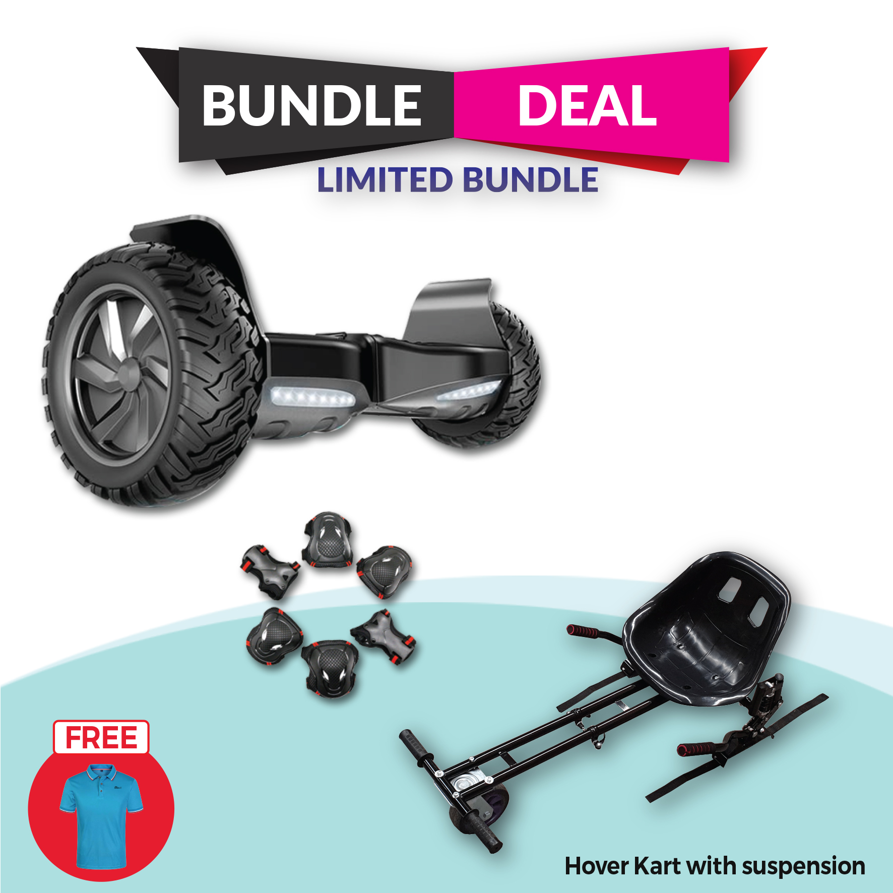 Off Road 8.5 Monster Hoverkart with Suspension Bundle